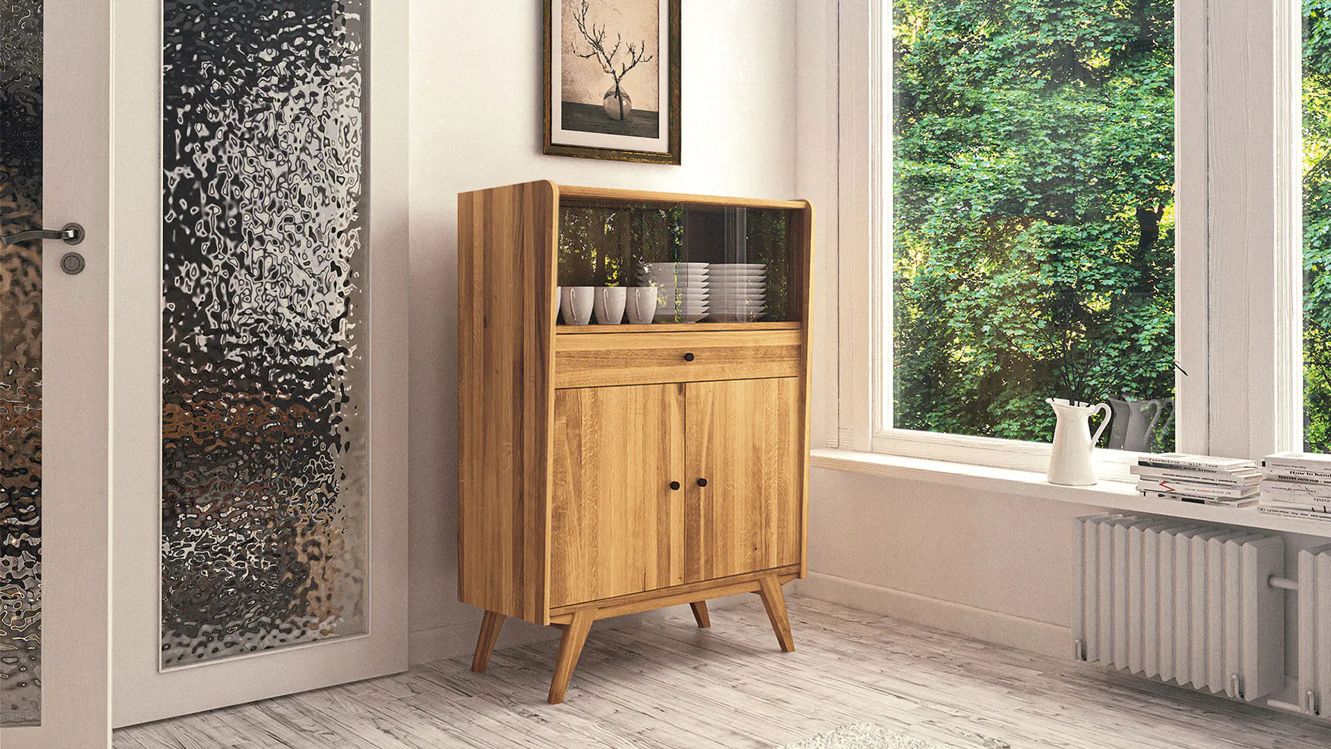 Highboard ici la variante 01 en chêne sauvage