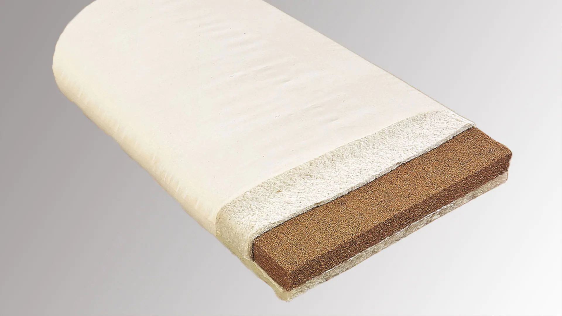 Matelas pour lit d'enfant Piccino avec noyau en noix de coco et revêtement en coton kbA